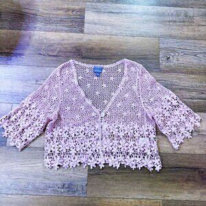 Lacy Cropped Overlay Top